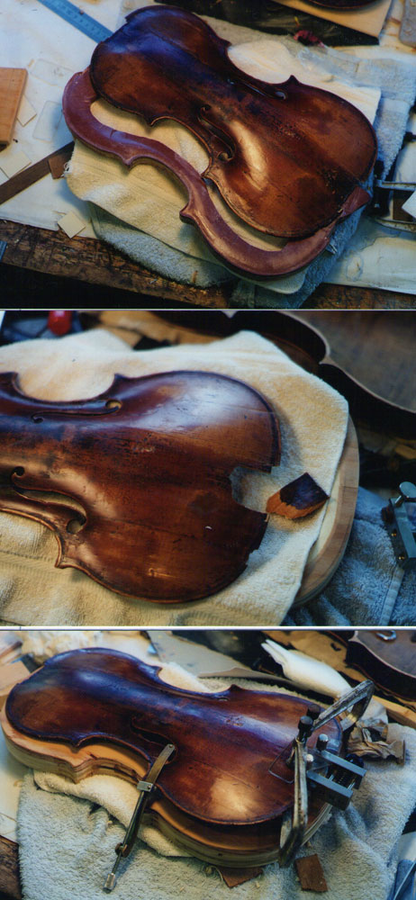 小提琴破损的面板